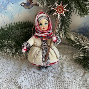 Cotton wool Christmas tree toy Christmas tree toy, vintage toy, cotton toy New Year decor, Christmas souvenir cotton wool doll
