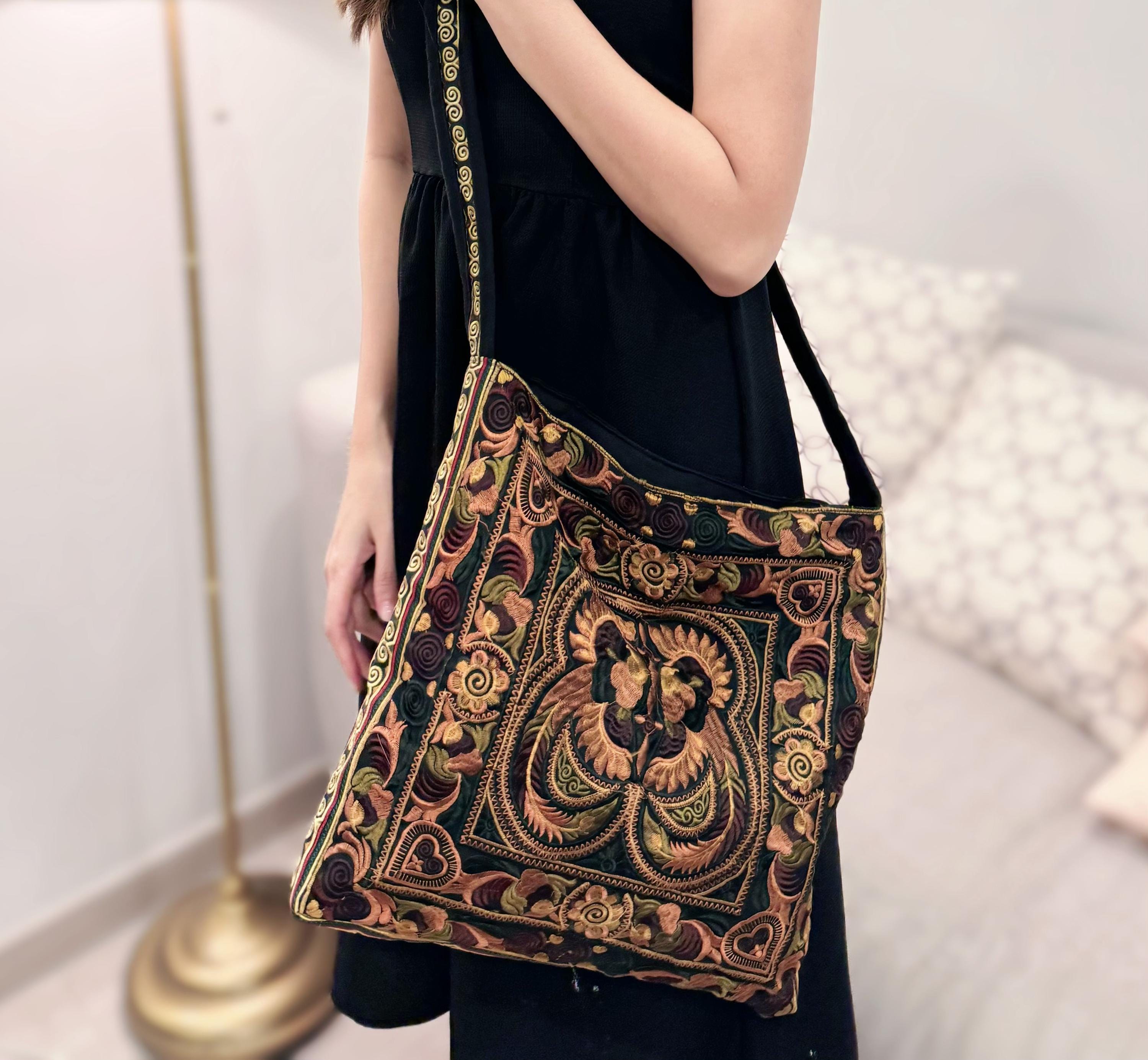 Handmade Sequin Coin Purse / Cinch Wallet - Recycled & Vintage Fabrics From Thailand (Fair Trade)
