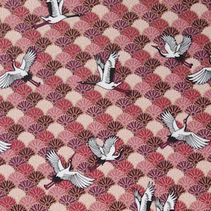 Flying Cranes Traditional Japanese Cotton Sheeting
