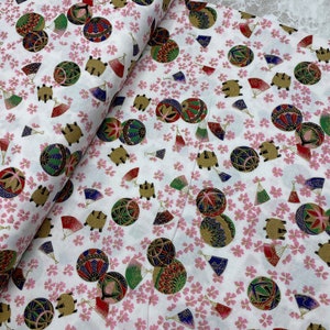 Asian, Japanese Temari(Ball) Print Fabric, Quilting