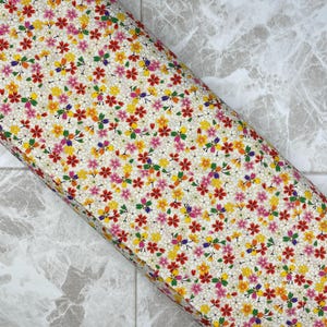 Japanese Cherry Blossom Floral Fabric in White Background for quilting