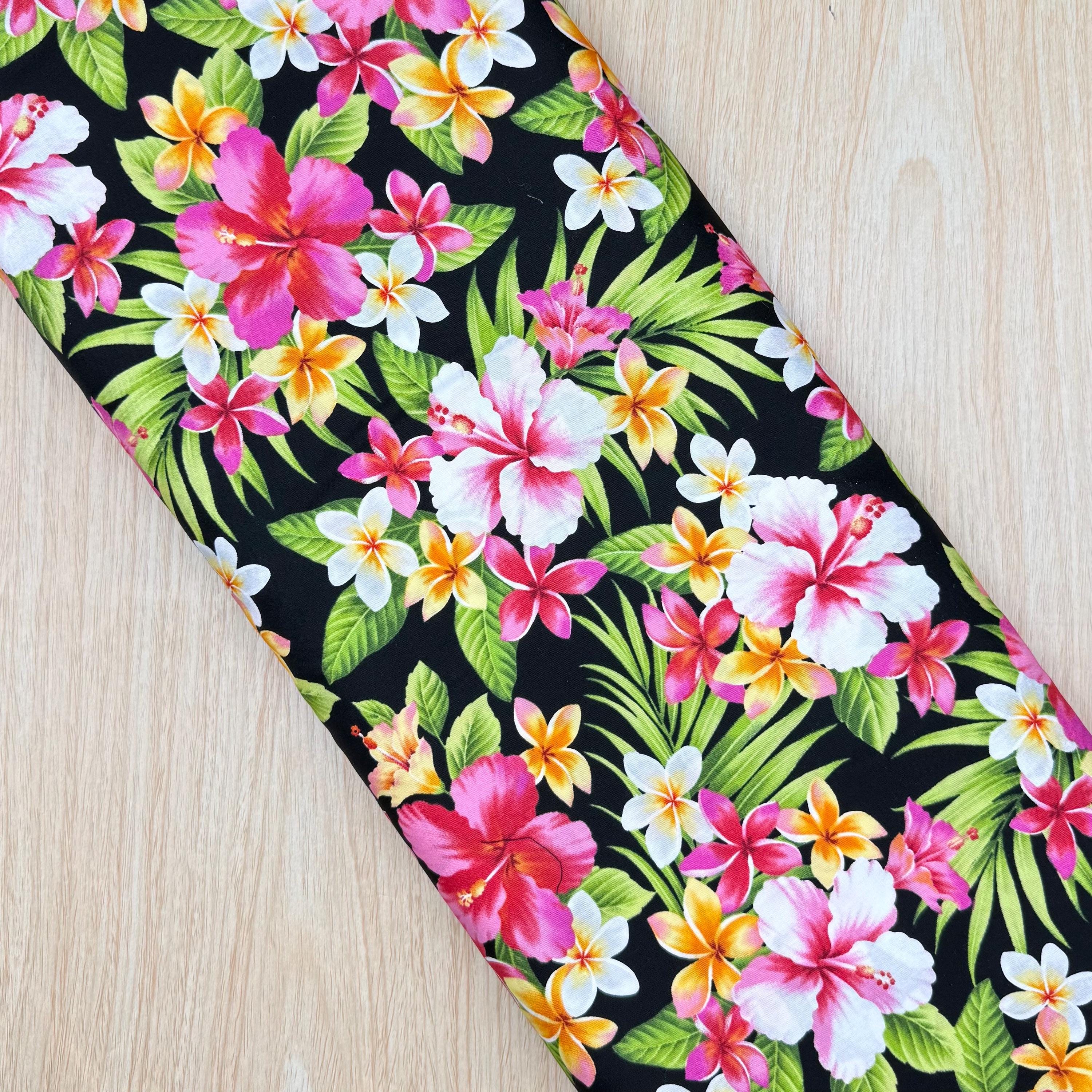Black Plumeria Fabric - Etsy