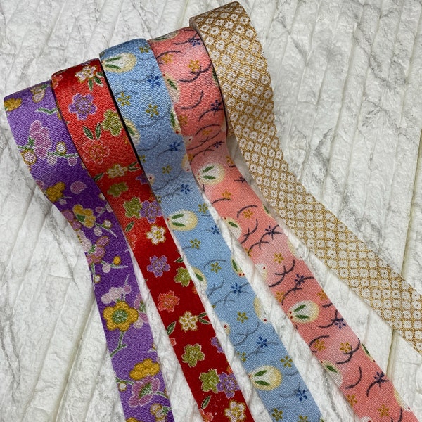 Japanese Chirimen Fabric Ribbon, Trim, Strips, Binding, Sewing Supply, By the Yard