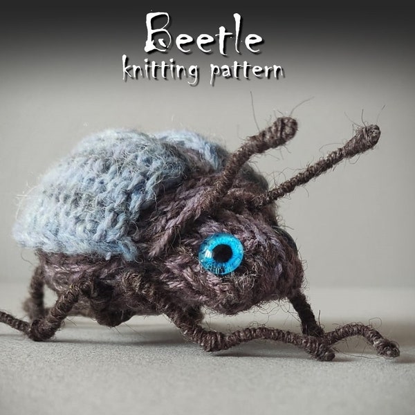 Bug knitting pattern for kids  brooch or toy. Amigurumi cute beetle pattern for insect badge, pin, farmhouse decor or home decor accessory