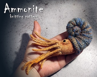 Ammonite pattern - Knitted Shell Toy Pattern – Cute Spiral Shell – DIY For Kids' Gifts - Master Class Knitting - Sea Animals Amigurumi