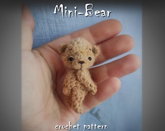 Mini Bear Crochet Pattern, Amigurumi Teddy Bear DIY