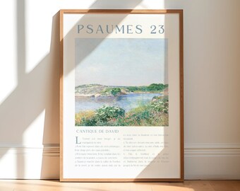 Psaumes 23, Louis Segond, French Psalm 23 Christian Wall Art, Religious Art Digital Download, Faith Gift For Mom, Christian Home Decor