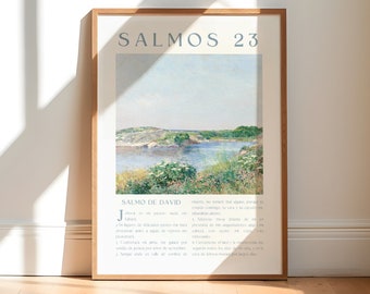 Salmos 23 Spanish RVR1960 Translation, Psalm 23 Christian Wall Art, Religious Art Digital Download, Faith Gift For Mom, Christian Home Decor