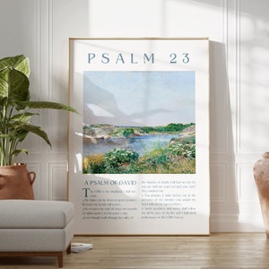 Psalm 23 Wall Art, ESV, Vintage Art Print with Bible Verse, Christian Home Decor, Digital Art Download, Scripture Printable Wall Art
