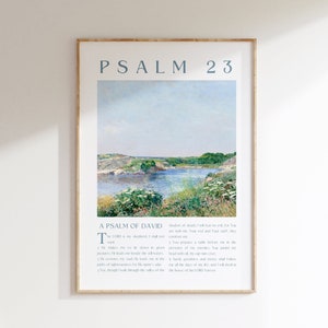 Psalm 23 Scripture Wall Art, The Lord Is My Shepherd Christian Wall Art, Vintage Bible Verse Print, Christian Home Decor, Digital Download