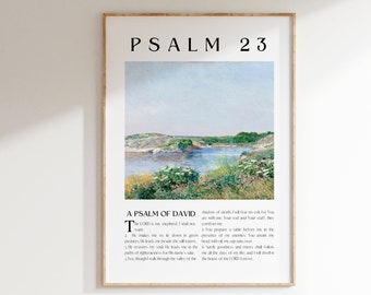 Psalm 23 Scripture Wall Art, The Lord Is My Shepherd Christian Wall Art, Vintage Bible Verse Print, Christian Home Decor, Digital Download