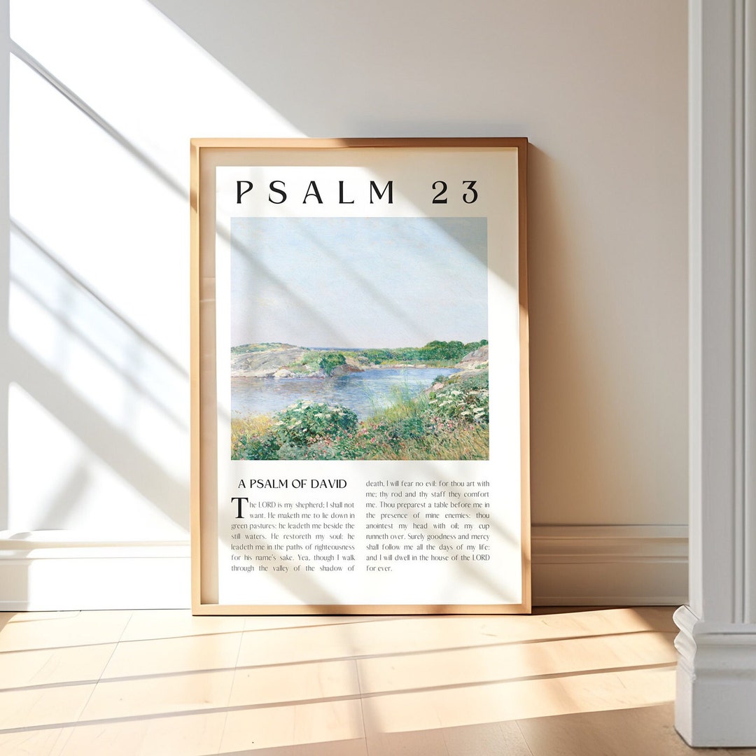 Psalm 23 Wall Art, KJV, Without Verse Numbers, Vintage Wall Art, Bible ...