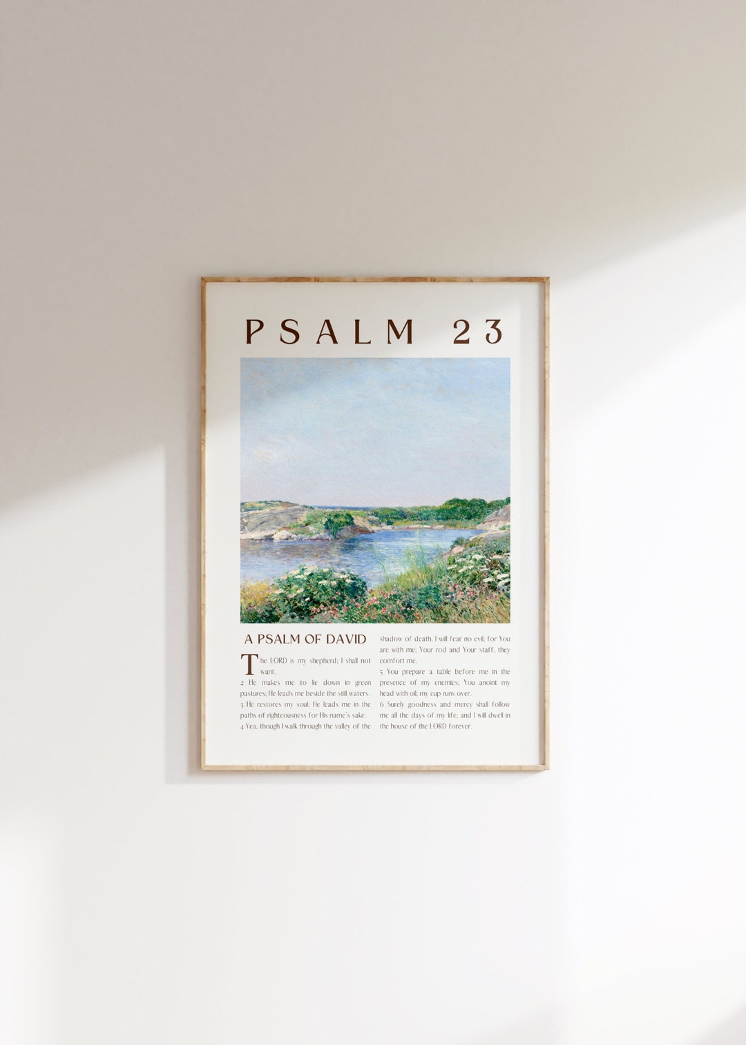 Psalm 23 Bible Verse Wall Art, the Lord is My Shepherd Christian Wall ...