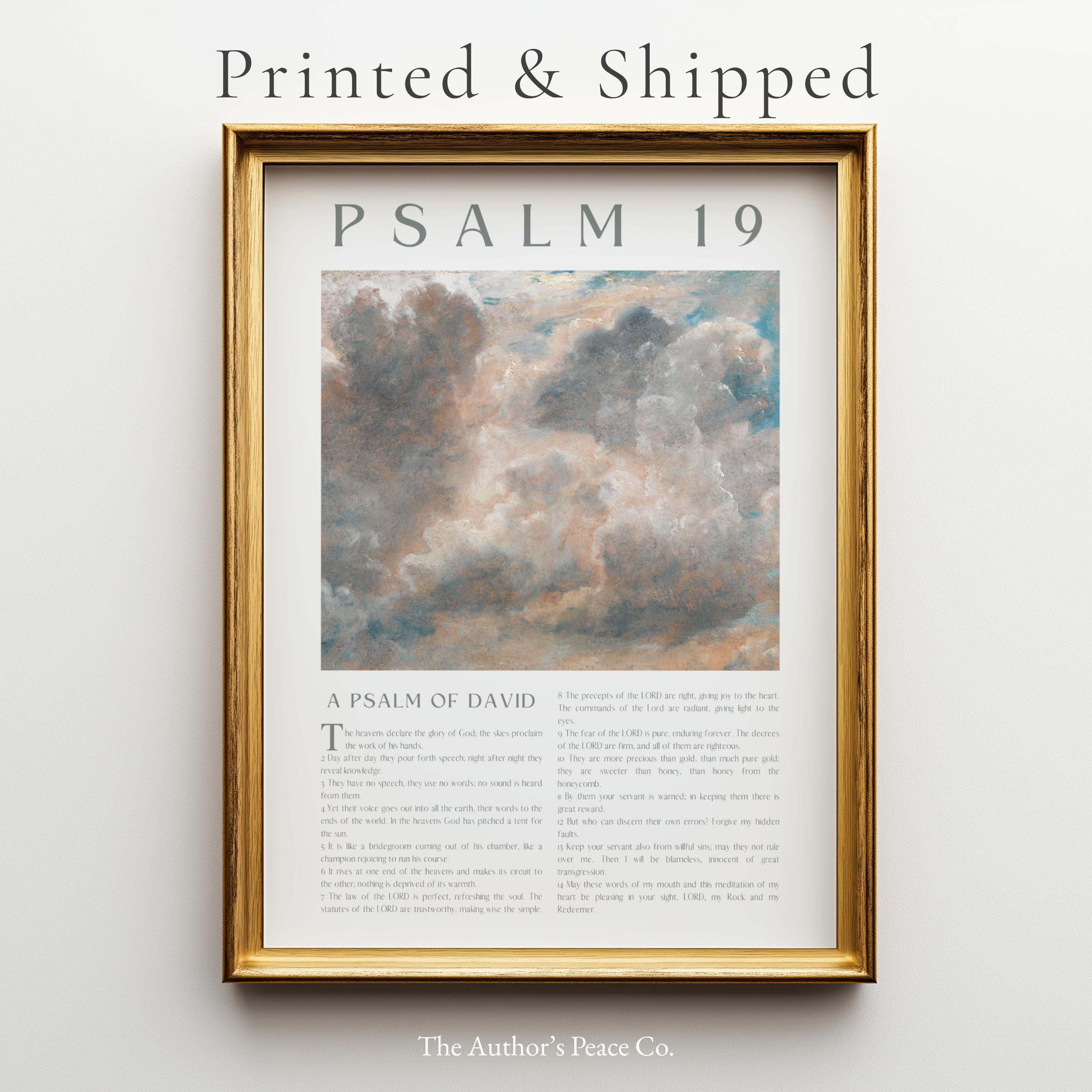 Scripture 19 Psalm 19 Scripture Wall Art Print | Vintage Sky Painting | Christian ...