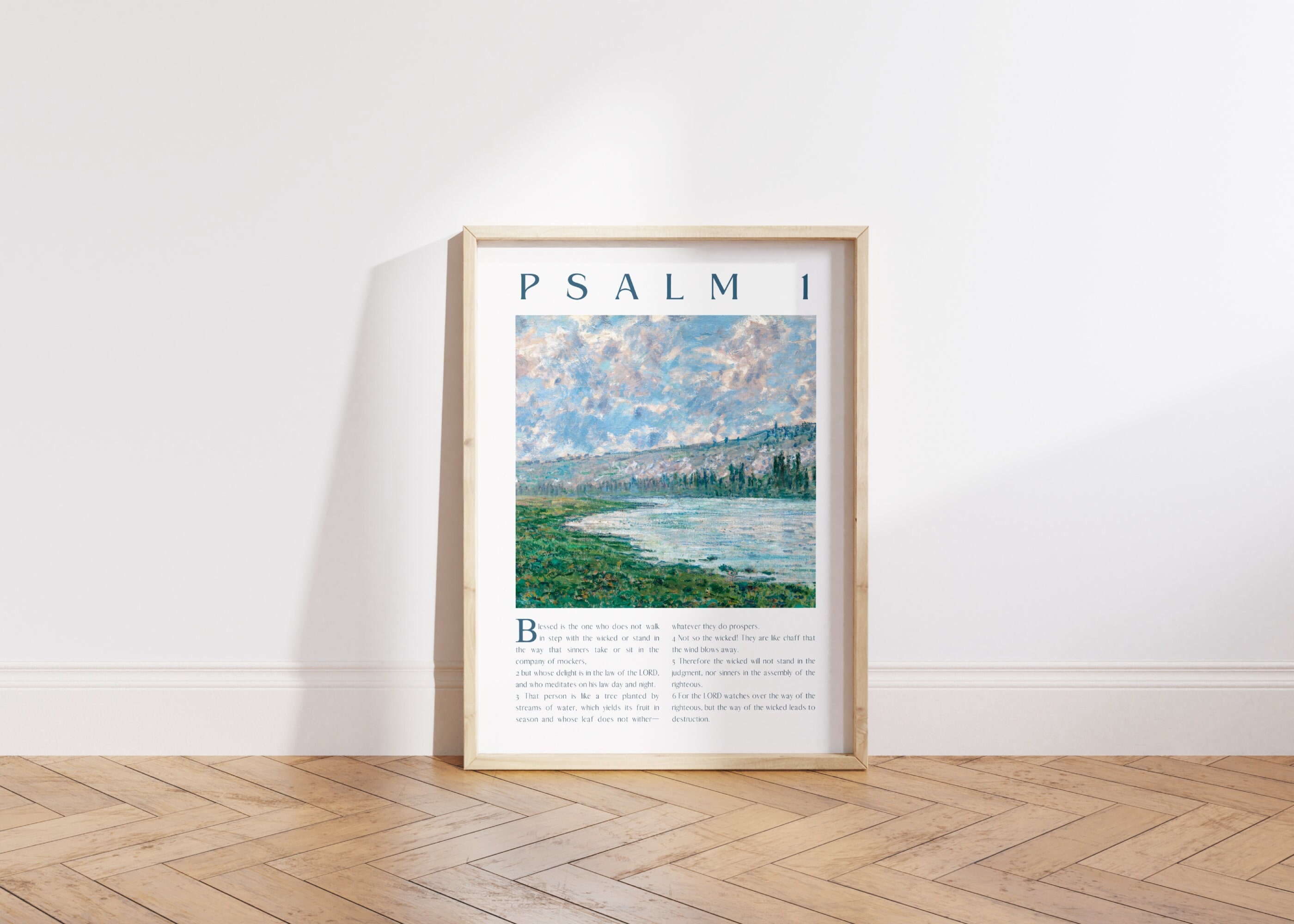 Psalm 1 Christian Wall Art NIV Monet Print Vintage Oil - Etsy