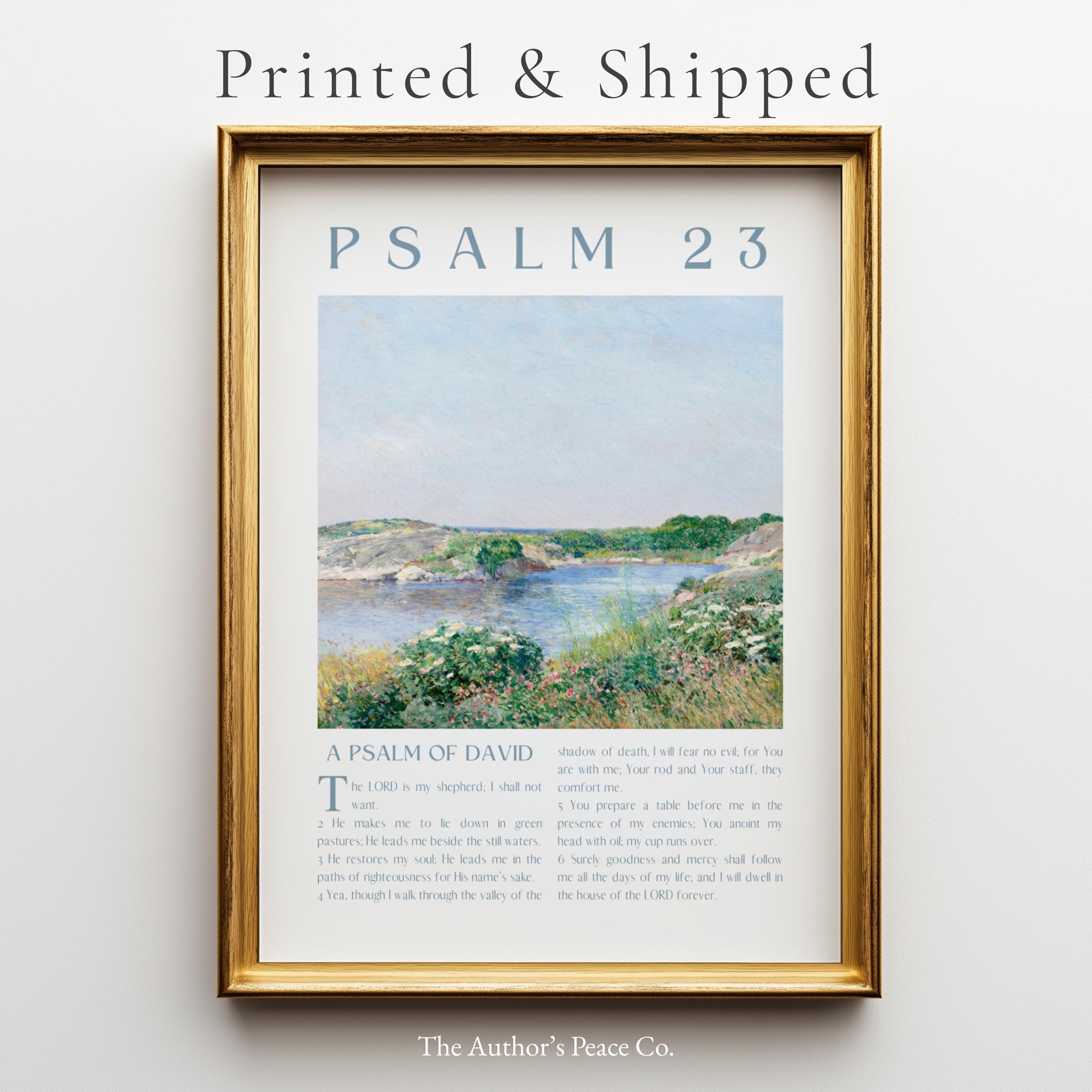 Psalm 23 Wall Art - Christian Scripture Print - Vintage Bible Verse ...