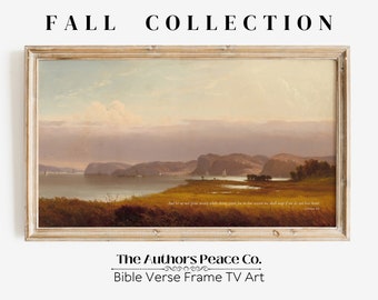 Fall Frame TV Art, Galatians 6:9 Bible Verse Holiday Thanksgiving Decor, Vintage Landscape Oil Painting, Christian Art Digital Download