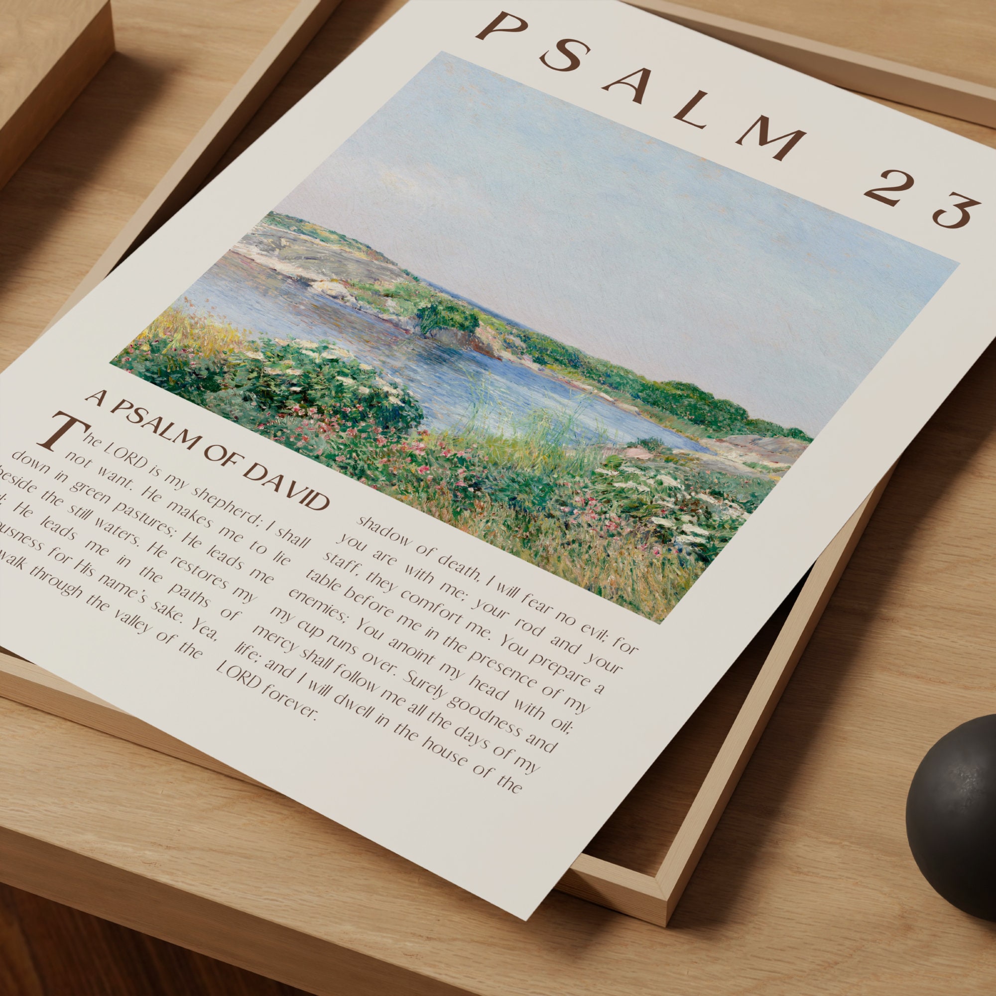 Pslam Font Psalm 23 Wall Art, NKJV, Brown Font, Off-white Background, the Lord is ...