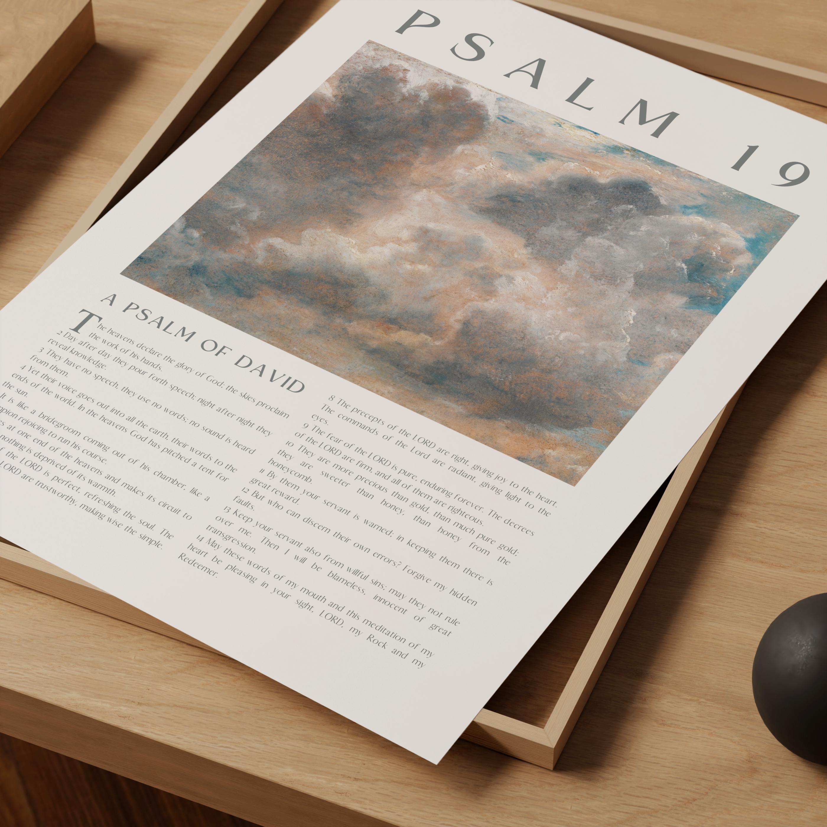 Scripture 19 Psalm 19 Scripture Wall Art Print | Vintage Sky Painting | Christian ...