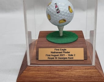 Premium Bespoke Golf Ball Display Case  Handcrafted in Australia | Personalized Engraved | Father&#39;s Day Golf Gift Hole in one Case