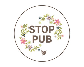 Pegatina Stop Pub; etiqueta para pegar en un buzón; juegos de 3 pegatinas adhesivas; Protección UV e impermeable; Cero residuos