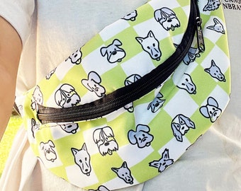 Checkerboard Dog Lovers Fanny Pack by CAN DO Design Co.