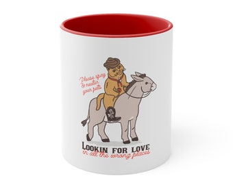 Tasse à café Looking for Love Cowboy Kitty par CAN DO Design Co.