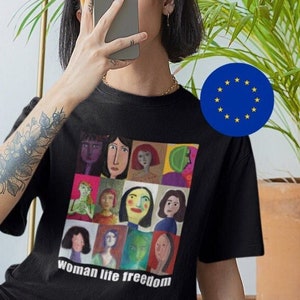 Woman Life Freedom Mahsa Amini T-shirt Femme Vie liberté jin jiyan azadi. Cotton woman t-shirt femme women life freedom