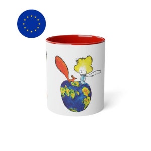 El principito entre los planetas, taza blanca con acento, 325 ml (Europa)