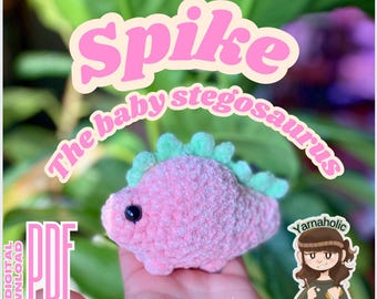 Patrón de crochet para el bebé estegosaurio sin costura Spike
