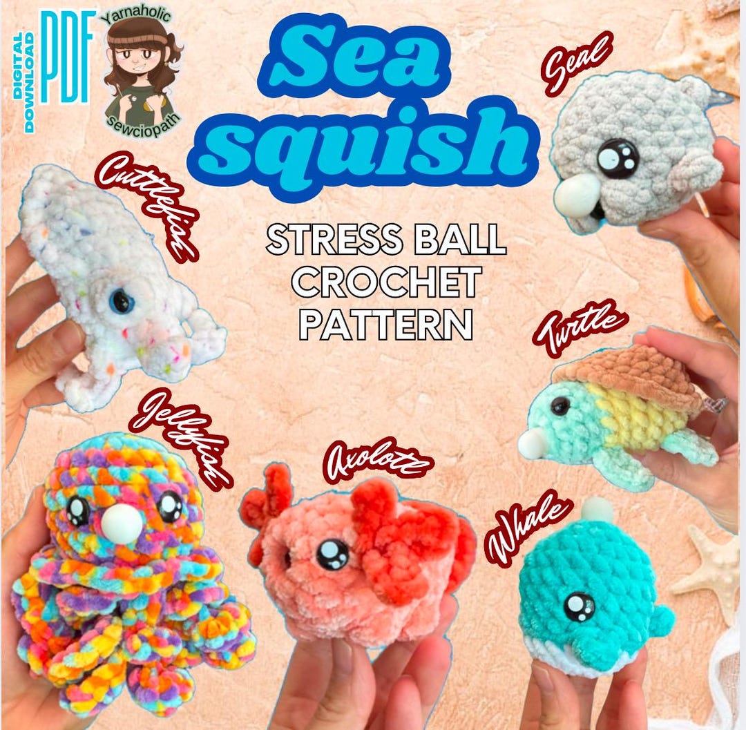 Sea Squish Stress Ball Pattern 2 Crochet Pattern Etsy sea-squish-stress-ball-pattern-2-crochet-pattern-etsy