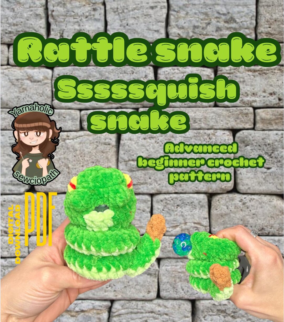 Rattle Snake Stress Ball Crochet Pattern - Etsy