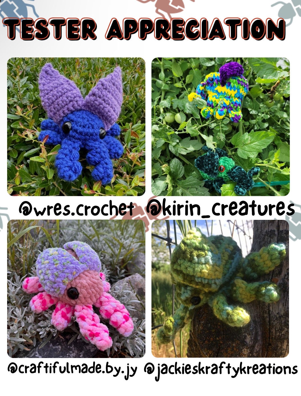 No Sew Beetle Buds Crochet Pattern - Etsy