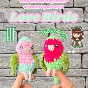 Perching Lovebirds crochet pattern