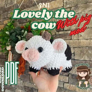Cow and Piggy Crochet Pattern, 2-in-1 (PDF Pattern)