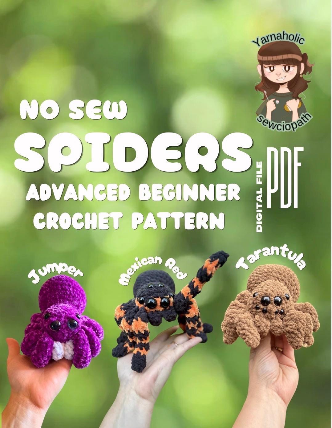 32 Spider Crochet Patterns for Cute, Creepy, and Giftable Makes 5 Spiders crochet pattern with tarantula mod