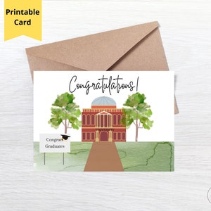 College Graduation Card, Graduation card for College, Undergraduate Grad Gift, Congratulations Grad Card, 7x5 printable greeting card