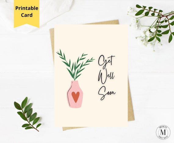 Get Well Soon Get Well Printable Card for Care Package - Etsy