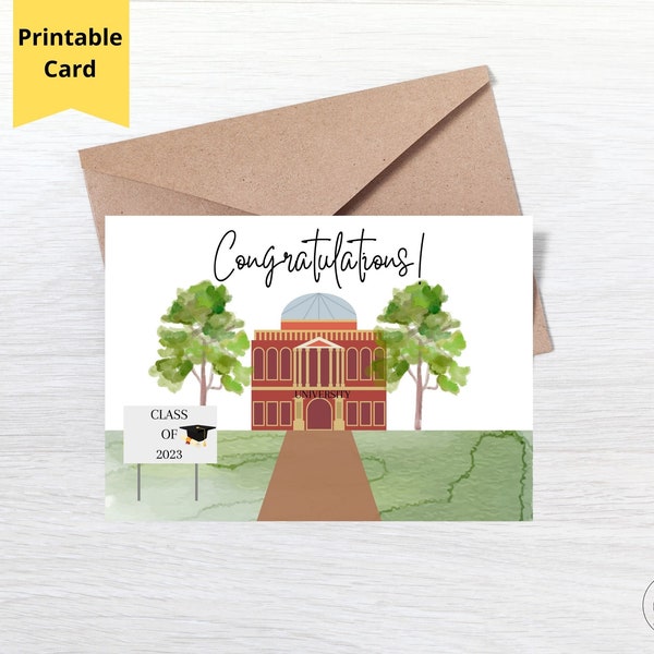 College Graduation Card, Graduation card for Class of 2023, Undergraduate Grad Gift, Congratulations Grad Card, 7x5 printable greeting card