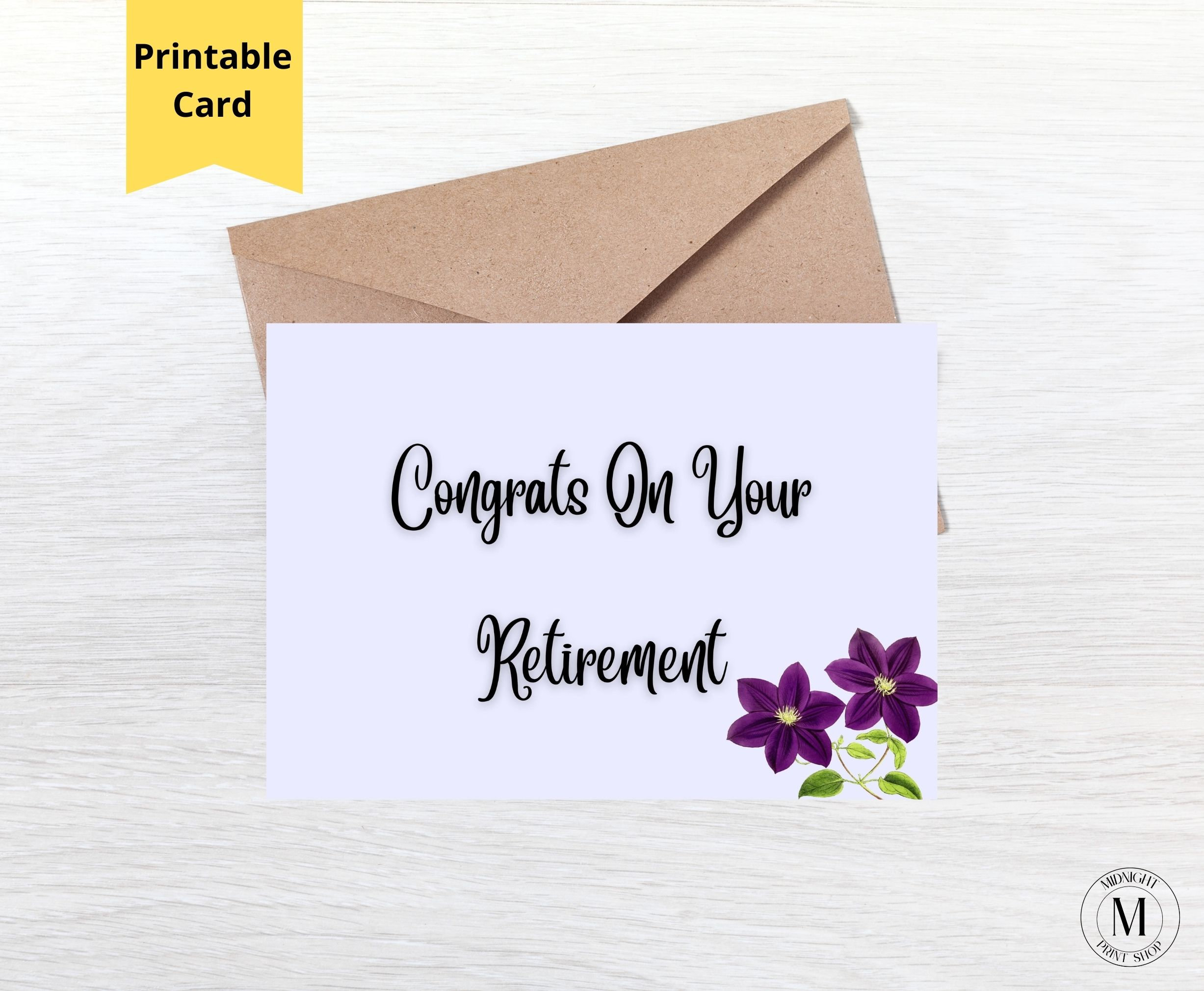 Retirement Cardcongrats on Your Retirement Printable for - Etsy