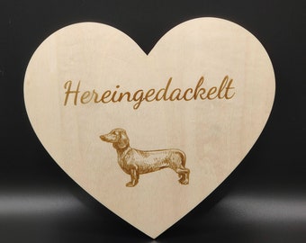 Personalisierbares Schild in Herzform