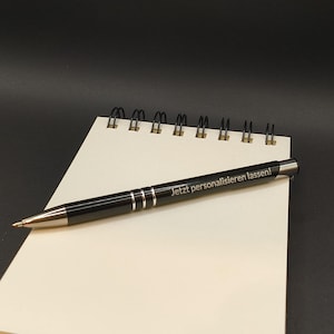 Balpen met gepersonaliseerde gravure, zwarte balpen, gepersonaliseerd cadeau, cadeau-idee handgemaakt