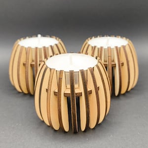 Wooden tealight holder handmade, Sustainable decoration, Handmade candle holder, Wooden decoration, Gift for Christmas, Modern wooden decoration