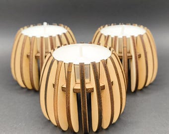 Holz-Teelichthalter