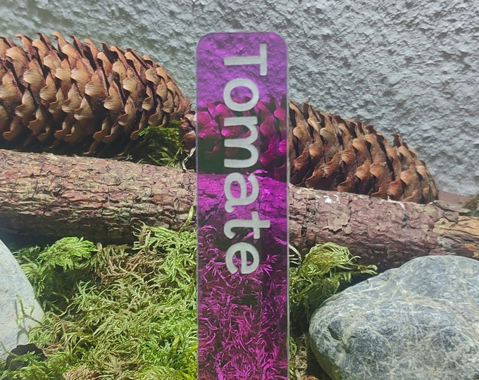Acryl Pflanzenstecker perlmutfarben