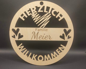 Türhänger mit Familiennamen Gravur