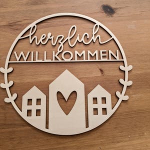 Herzlich Willkommen Tür Schild