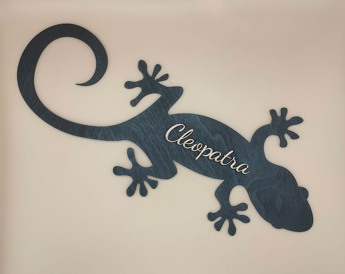 Holz-Gecko personalisierbar