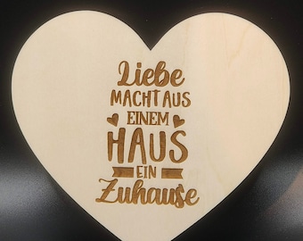Personalisierbares Schild in Herzform