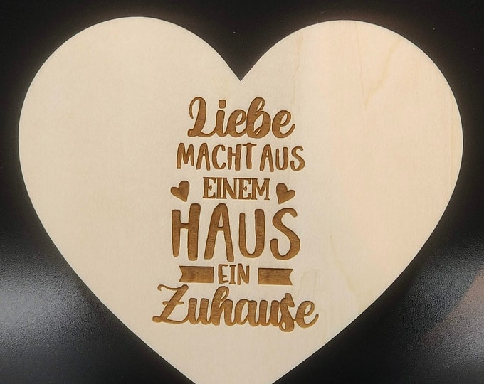 Personalisierbares Schild in Herzform